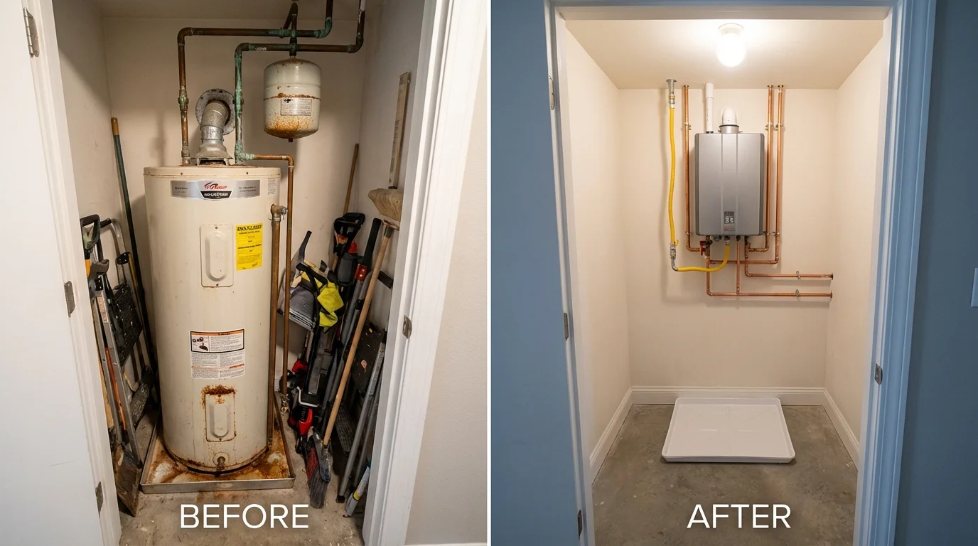 Tank water heater versus wall-mounted tankless unit comparison for Cocoa, FL homeowners
