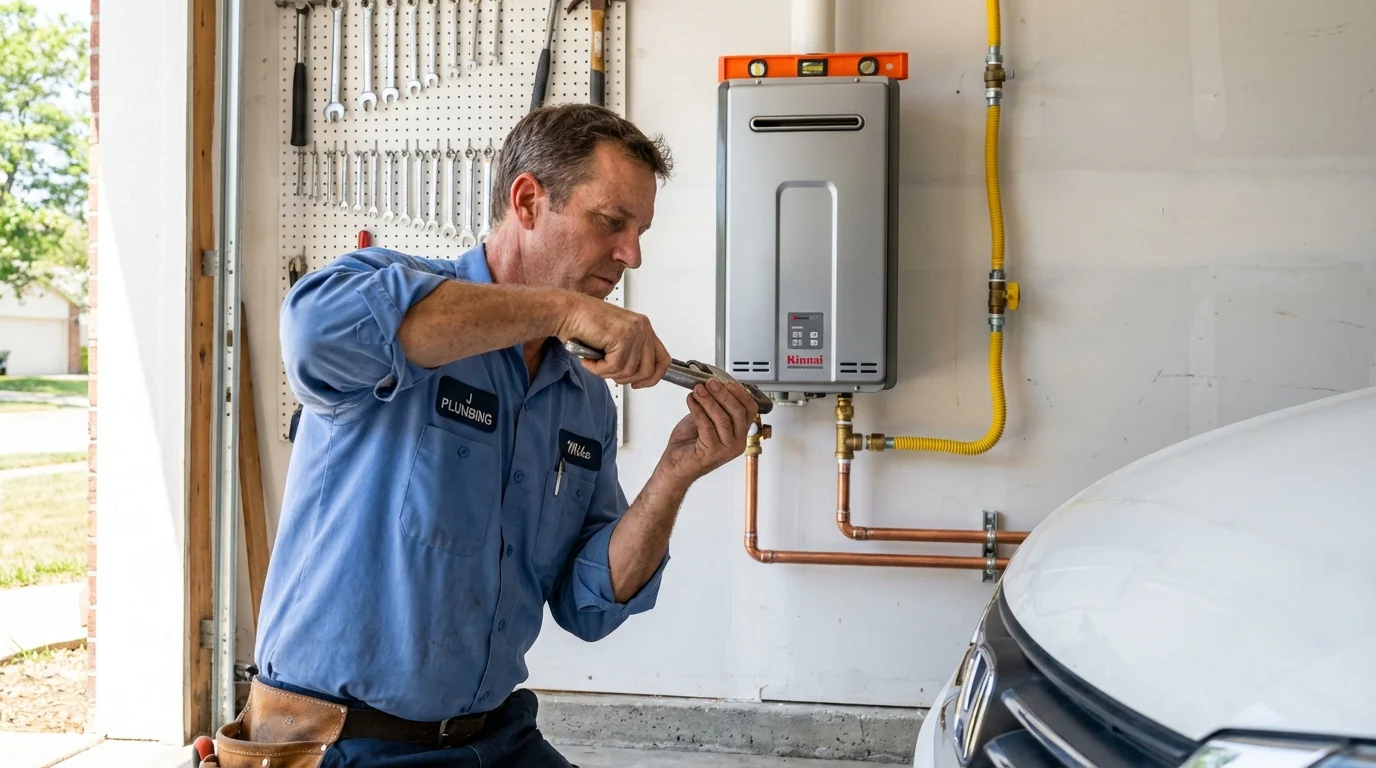 Tankless water heater installation by a Johns Plumbing LLC plumber in Cocoa